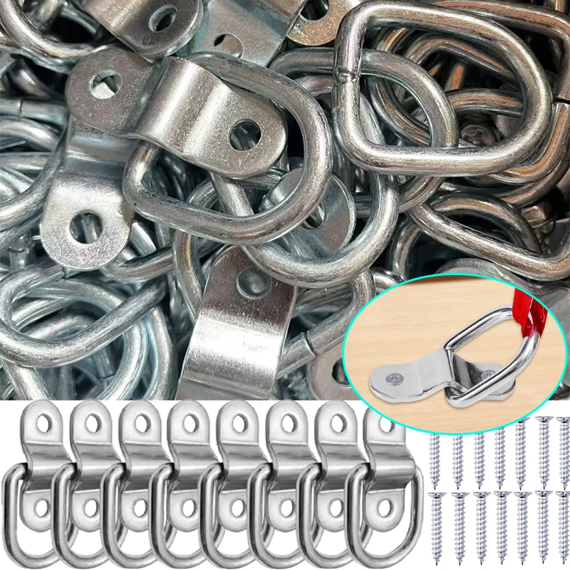 1–10 Satz D-Ringe, Spannanker, Ring, Zughaken, Edelstahl-Zurrring, Belastung, passend für Auto, Boot, Fracht, Anhänger, Fahrzeuge, Wohnmobil, Van