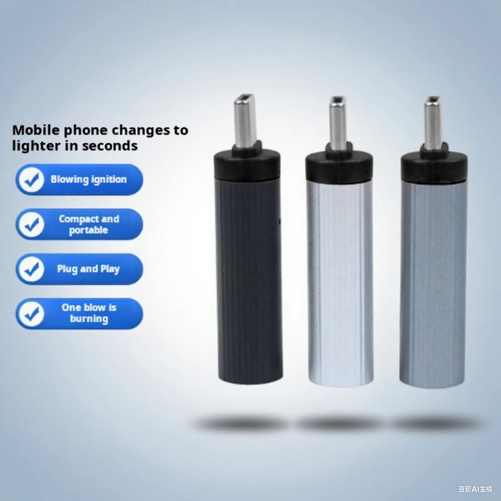 Type C Mini Lighter Blow-to-ignite Auto Shut-off For Air Travel Outdoor No Battery No Flame Usb C Cigarette Lighter Adapter