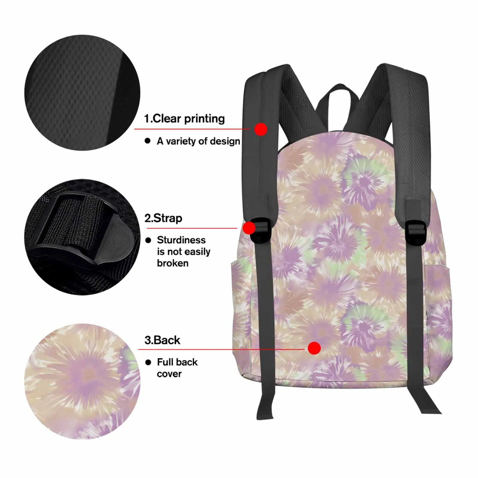 Tie Dye Etnische Stijl Abstracte Aquarel Rugzak Schooltassen Voor Tieners Laptoptas Dames Casual Reisrugzak