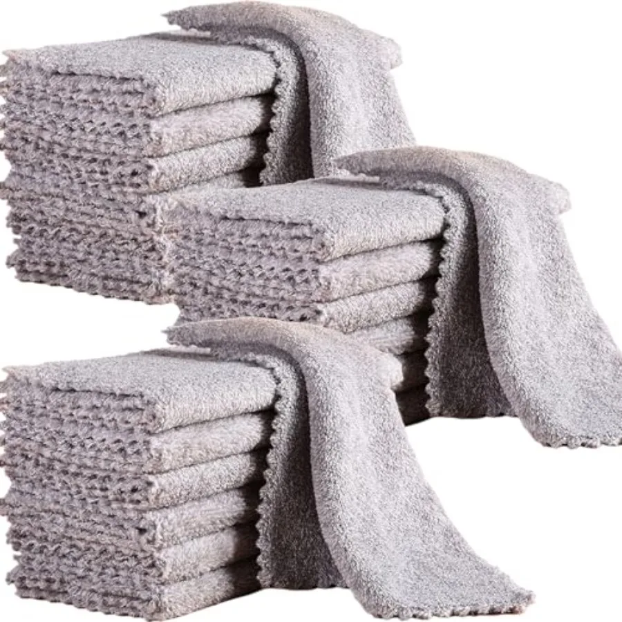 

20 упаковок кухонных салфеток для посуды, 10 x 10, супермягкие впитывающие коралловые бархатные чистящие полотенца из микрофибры, антипригарное масло, быстросохнущая Washa