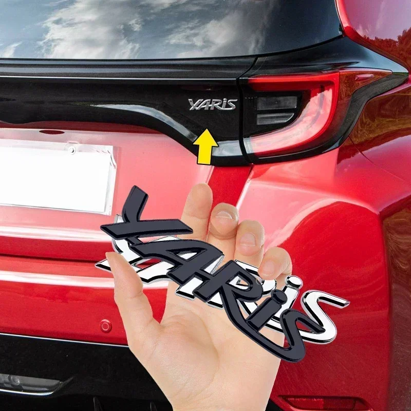 1szt Dekoracja samochodowa 3D ABS Litera samochodowego Tylny bagażnik Emblemat Naklejka Do Toyota Yaris Logo Rav4 Prius Corolla Camry CHR Akcesoria