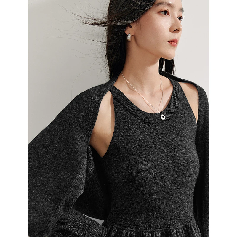 INMAN knitted shawl Cardigan 2024 Autumn Women's sweater batwing sleeve loose look slim outerwears coat