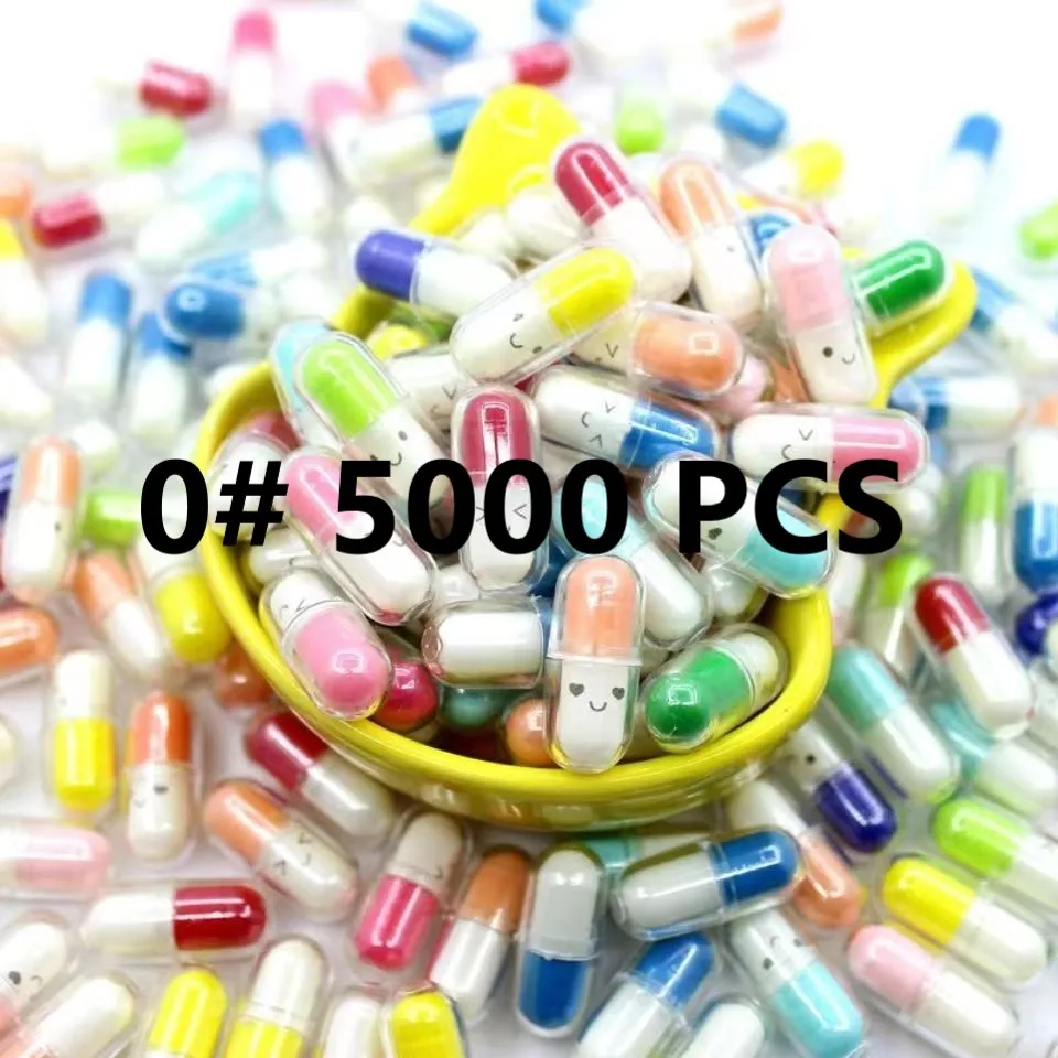 

Vegetable Vegan Capsule 5000pcs Standard Size 0# Empty Capsule Shell Hollow Separated Joined Capsules Vegetarian several colors