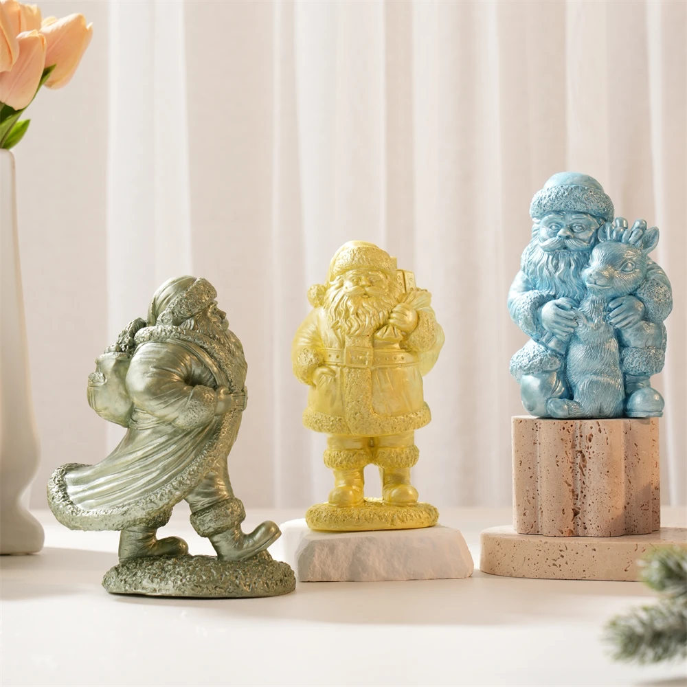 

Бетонная штукатурка Санта-Клаус Рождественская силиконовая форма Дед Мороз Рождественская форма для свечей Смола Соевый воск Рождественский декор Украшение стола