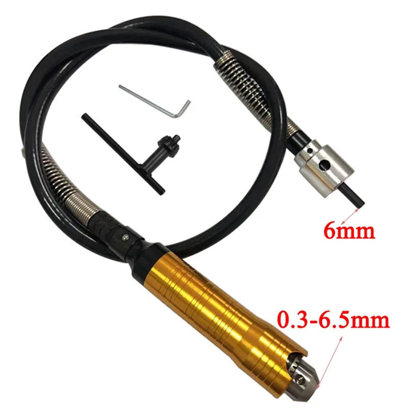 A88E-Estensione del tubo dell'albero flessibile con mandrino per trapano da 0,3-6,5 mm per utensili rotanti elettrici per trapano a mano per rettificatrice per gru