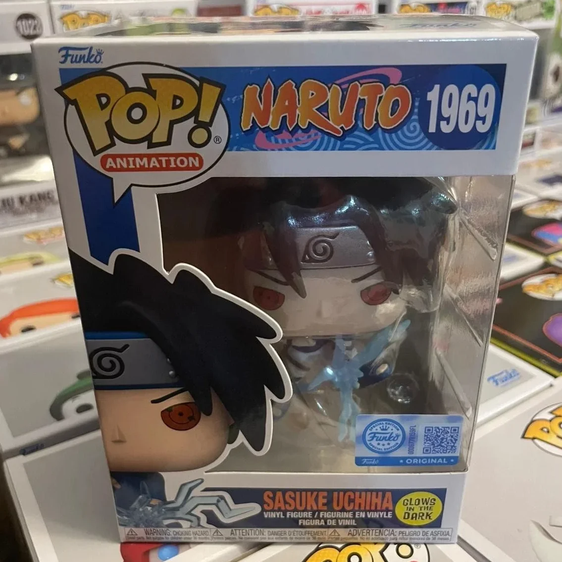 나루토 애니메이션 피규어 사스케 우치하(글로우) # 1969 FUNKO POP 4.5인치 비닐 피규어 소장용 한정판 모델 장난감 선물 ﻿