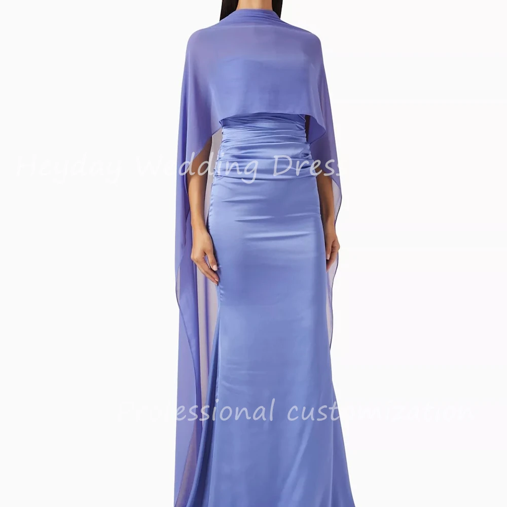 Heyday فساتين مناسبة رسمية Customized Sexy Strapless Straight Satin Ruched Floor Length Evening Dress Fashion Special Occasions