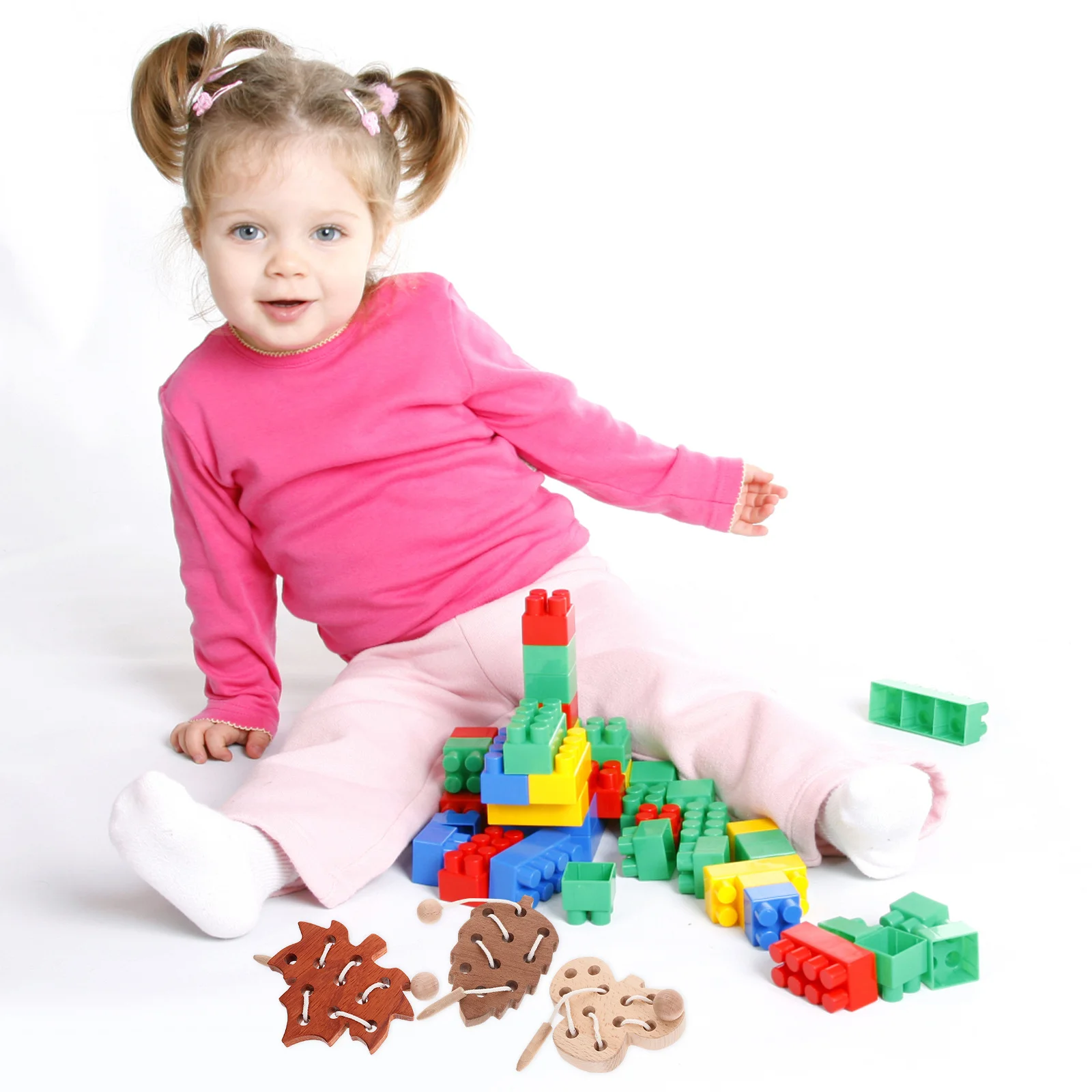 1 ensemble 1 ensemble de laçage en bois pour les tout-petits, apprentissage de la motricité Fine, jeu de filetage d'animaux, cognitif éducatif en bois