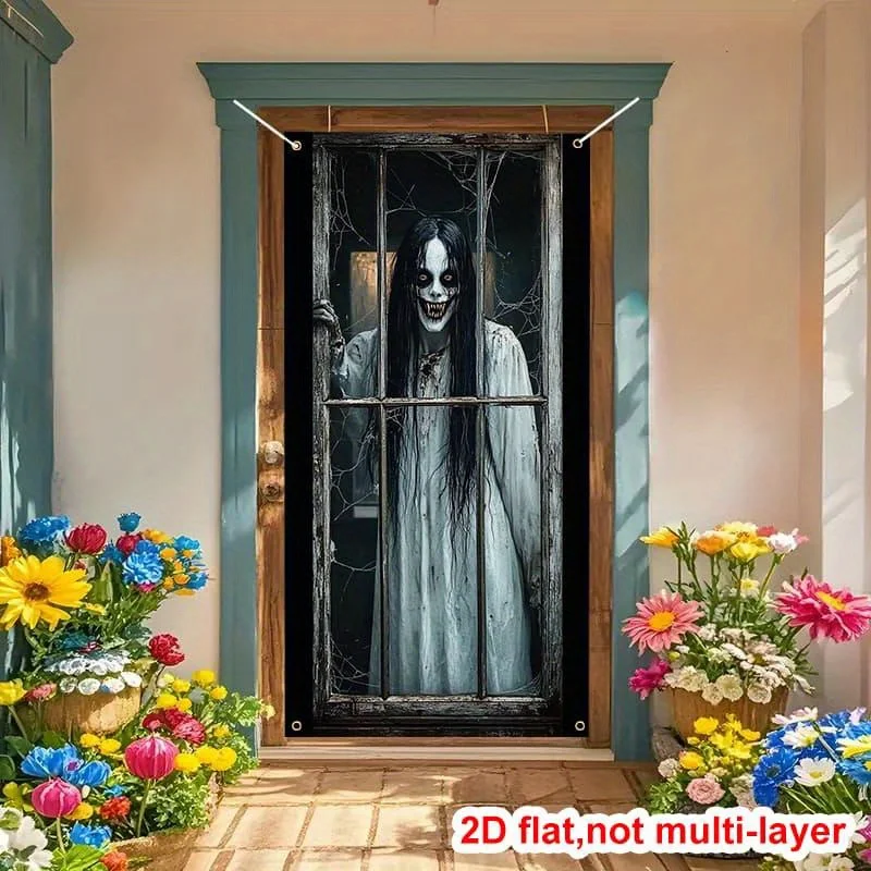 2D-Türbanner, Halloween – Langlebiges Polyestermaterial für Innen- und Außendekoration, geeignet für Spukhäuser. – Detail 5