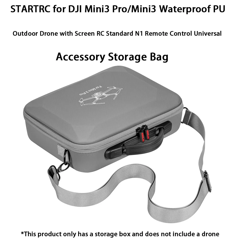 STARTRC für DJI Mini3/3Pro Wasserdichte PU-Außendrohne mit Bildschirm RC Standard N1 Fernbedienung Universal-Zubehör-Aufbewahrungstasche