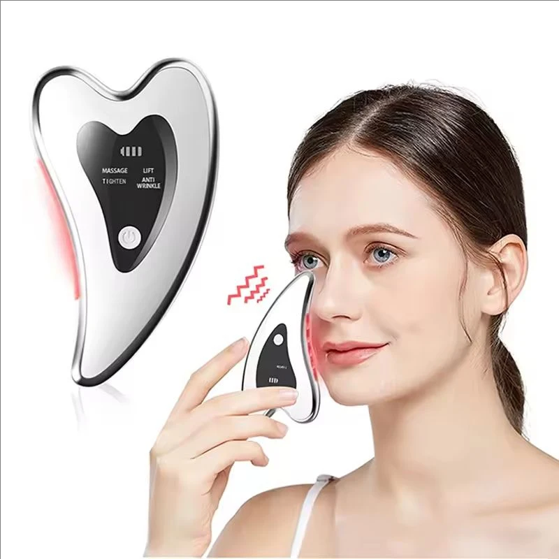 

Facial Vibration Massage Beauty Device, Facial Gua Sha Board, Electric Neck Massager, Skin Wrinkle Removal and Tightening