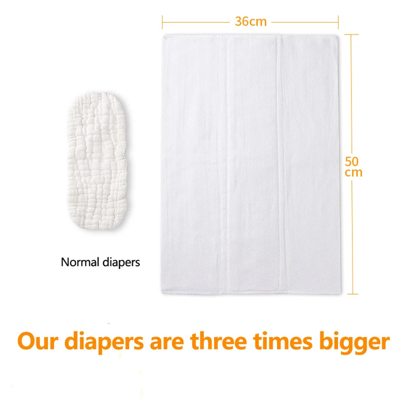 Baby Reusable Diaper Oversized Washable Children Cotton Diaper Breathable Absorbent Cotton Thickened Plus DisposableComfortable