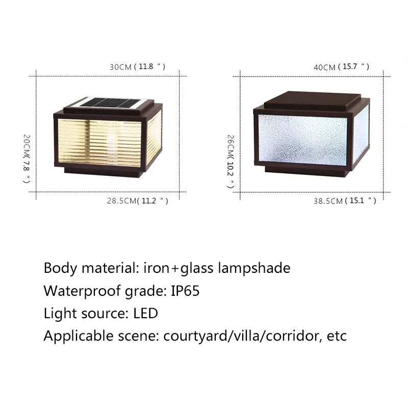 ABEL-屋外ソーラーLEDポストランプ,クリエイティブな正方形の柱,ip65防水,家庭,別荘,ホテル,ポーチ,中庭用