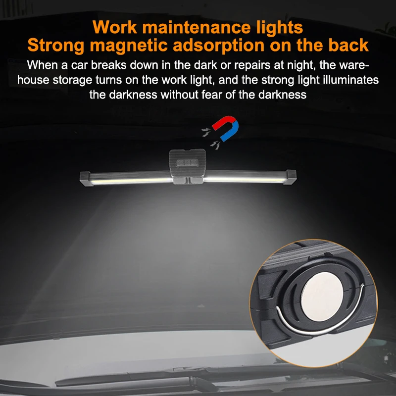 Lampada da palestra per posa, torcia a LED magnetica portatile con gancio per appendere, palestra dimmerabile a 7a marcia a LED impermeabile per posa