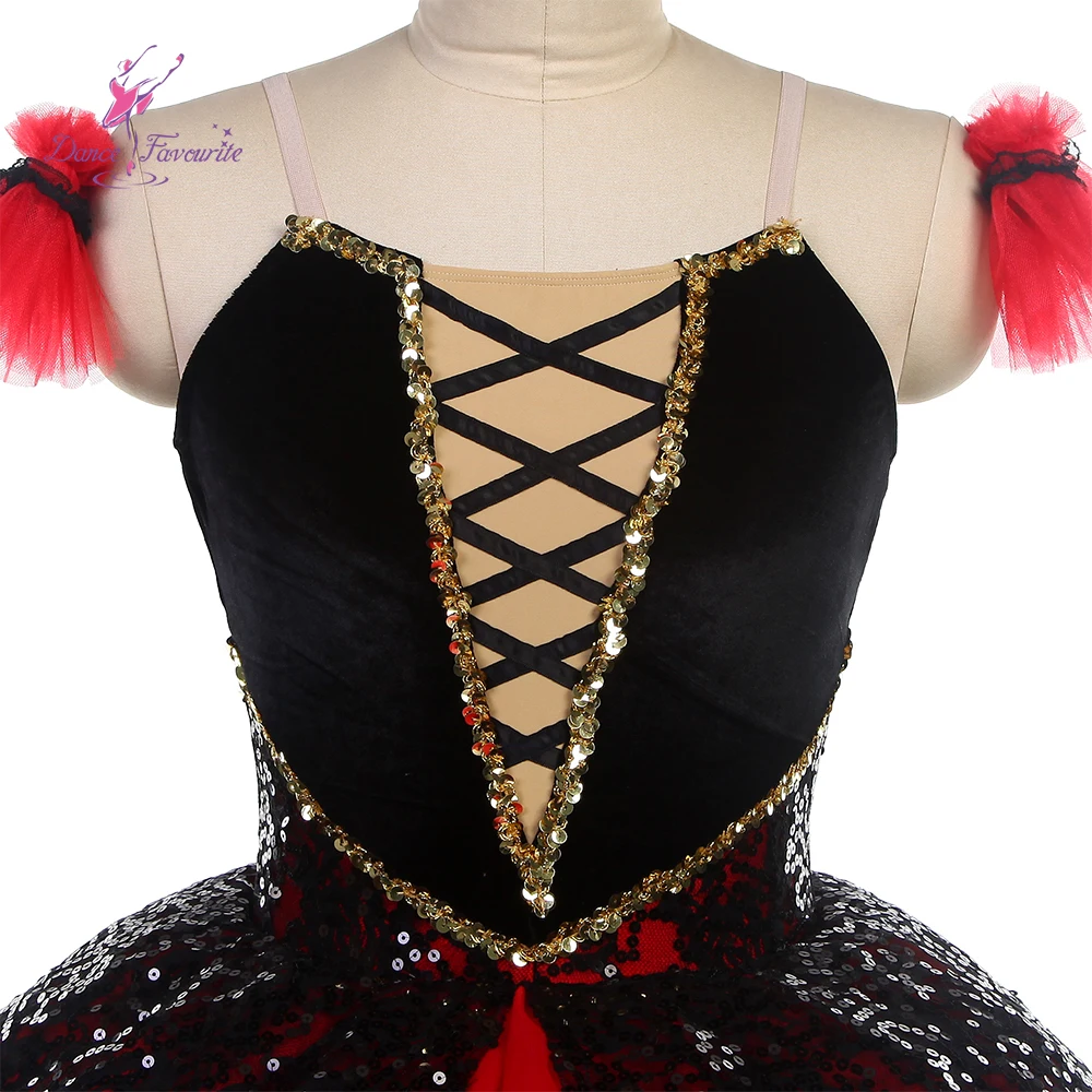 Dança favorita balé tutus, Top Preto, Tule Vermelho, Fantasias para Cosplay, 25001