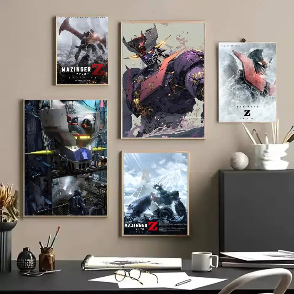 M-Mazinger Z Poster HD Art Stickers Self-Adhesive Painting Modern Home Decor for Bedroom Living Room Wall Decals Gift