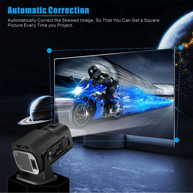 HY320 Mini Native 720P Android 11 Projector 200ANSI Wifi6 BT5.0 Cinema Outdoor Portable 180° Rotable Projector