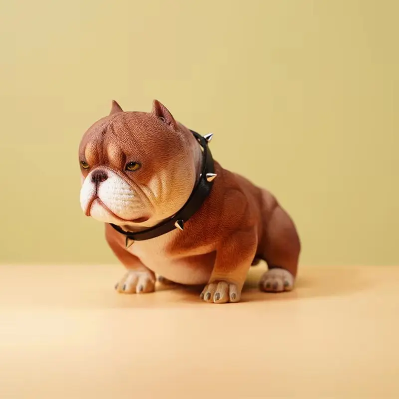 JXK 1/6 ミニいじめ犬モデルかわいい動物フィギュアアメリカンいじめっ子ピットブルコレクターペット装飾現実的な教育ギフト