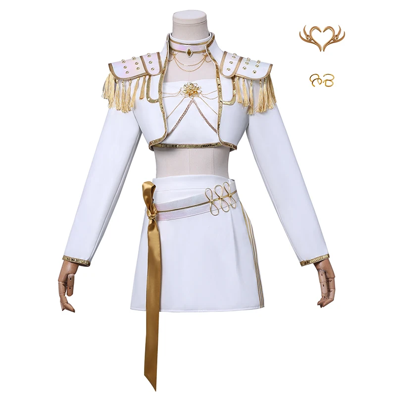Kpop Rumi Zoey Mira Cosplay disfraz peluca uniforme de cuero blanco falda Halloween carnaval fiesta Comic-con traje de juego de rol