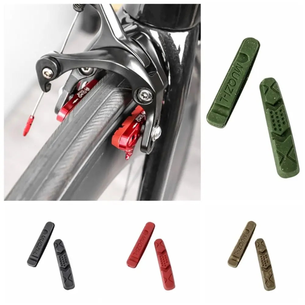 1 Pair Rubber Bicycle V-brake Pads Caliper Brake Pads Replaceable Bike Brake Blocks Drawer Type Carbon Part Bicycle Brake Pads