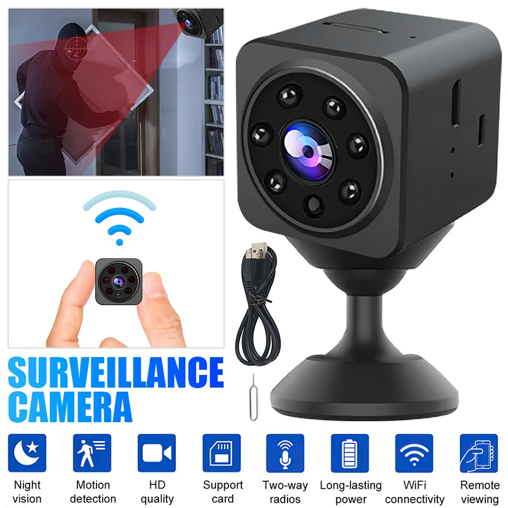 Video Surveillance Mini Camera 1080P Wifi Wireless HD Night Vision Camcorder Monitoring Security Protection Cam Two-Way Intercom