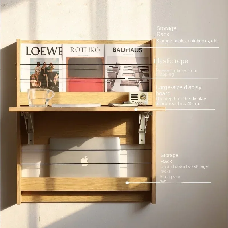 Multi-functional Wall Hanging Folding Table Household Small Family Simple Desk Nordic Real Wood Province Space Computer Desk