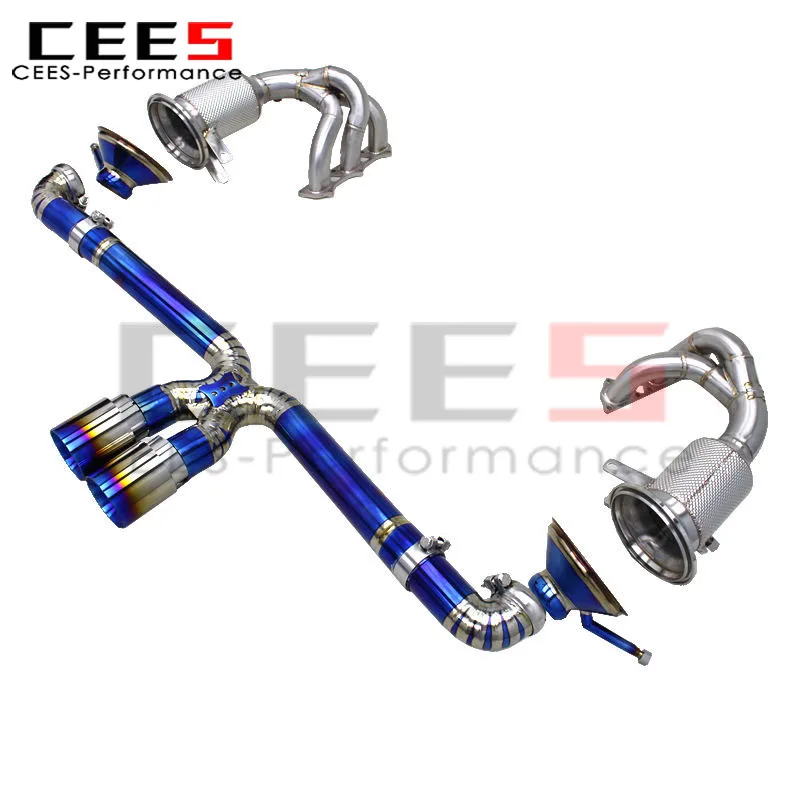 

cees Catback Header Exhaust for Porsche 911 992 GT3 RS 4.0L 2017+ Rear X Pipe Muffler Cat Back Race Axle Back Exhaust System