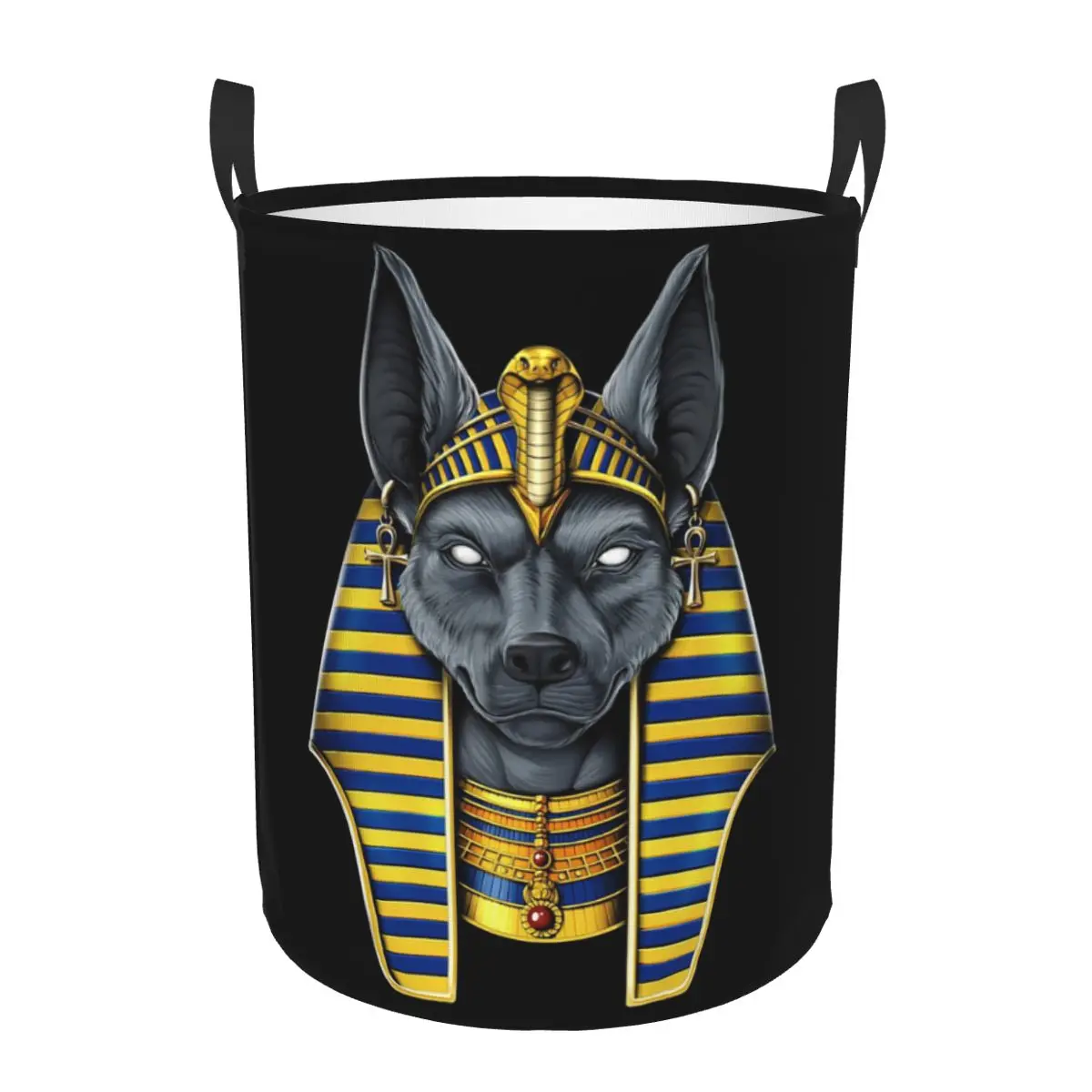 Egyptian God Anubis Foldable Laundry Baskets Dirty Clothes Toys Storage Basket Home Organizer Box view 4