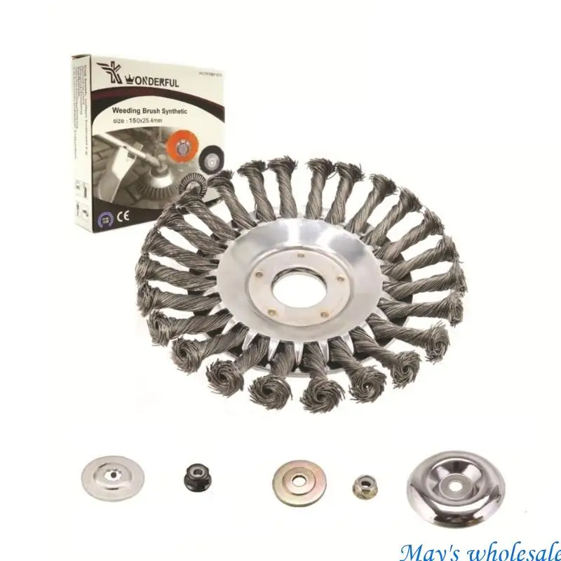 Rotary Weed Steel Wire Brush Untuk Penghapusan Gulma, 6 8 Kepala Pemangkas Pemotong 448A
