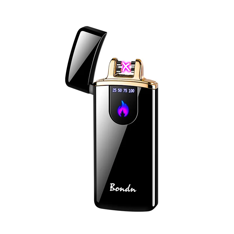 New Ultra-thin Dual-arc Induction Touch Battery Display Type-C Rechargeable Ignition Lighter, A Holiday Gift for Your Boyfriend view 5