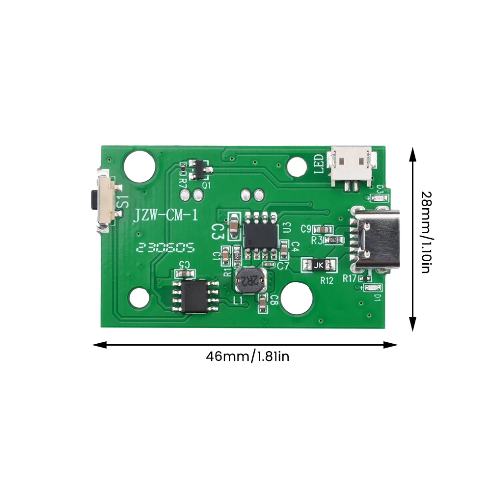 Type-C Ultrasonic Large Mist Dual Spray Atomization Board With Breathing Light Humidifier Accessories Drive Circuit Board DC5V