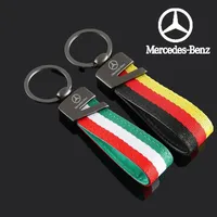 Nylon Webbing Car Keyrings Keychain Pendant Key Chains Holder For A B C E G Class W124 W111 W251 W204 W205 CLK GLA ML G63