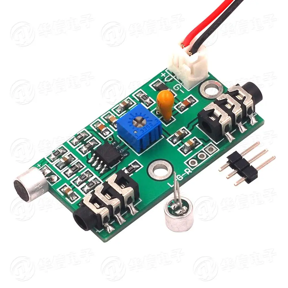 Mic pickup microphone amplifier module gain adjustable audio circuit AC signal linear