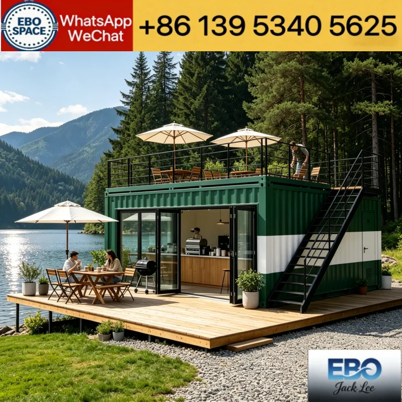 Fire Resistant Flat Pack Prefabricated Cabin Steel Structure Portable Warehouse Office Temporary Camp House