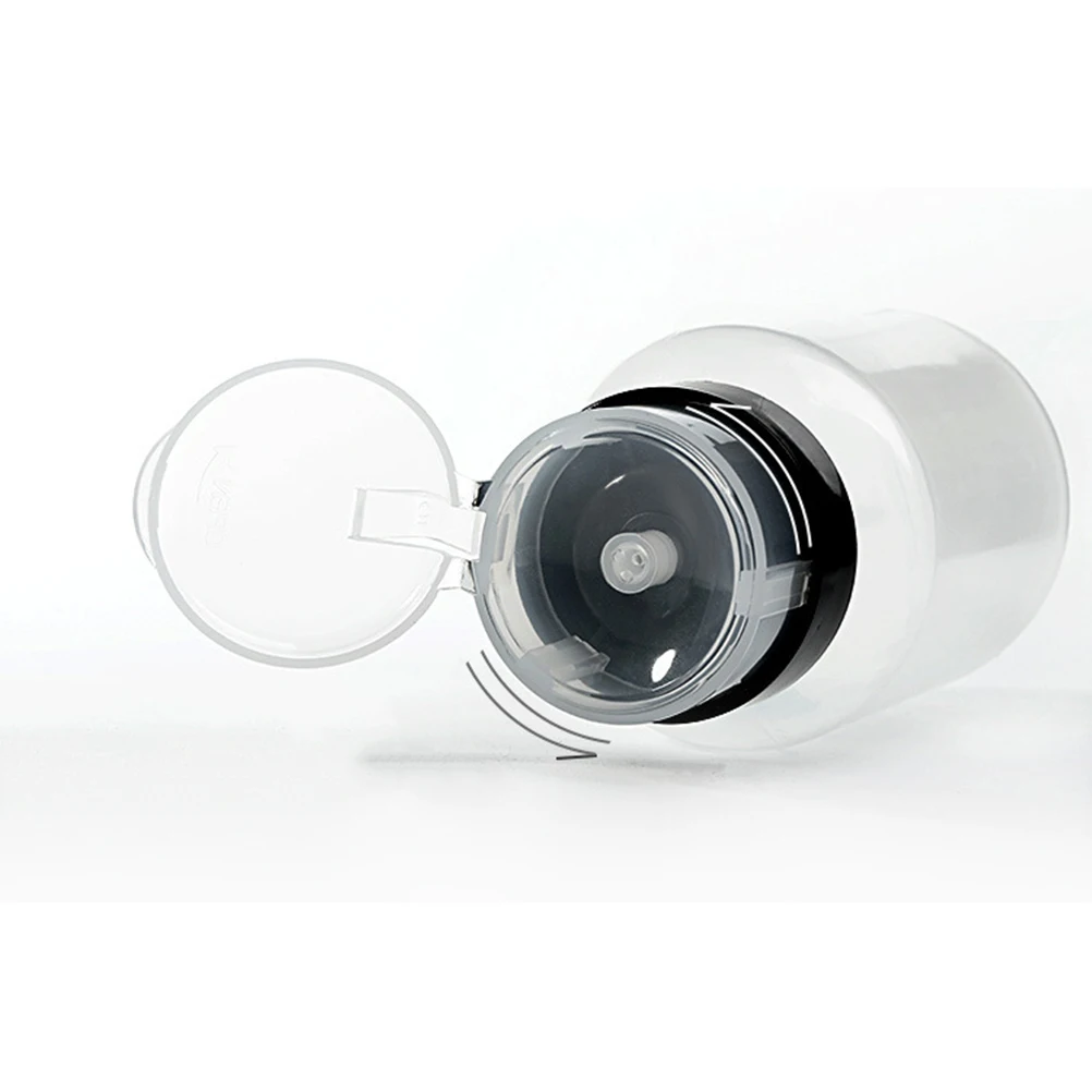 4 قطعة 200 مللي مزيل طلاء الأظافر زجاجات التعبئة والتغليف الفرعية قابلة للقفل الصحافة مضخة موزع لسهولة نقل السائل المحمولة التخزين