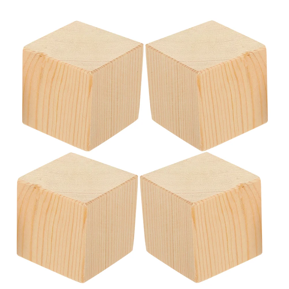 

4 Pcs Heightening Block Bed Lift Universal Non-slip Furniture Pads Wood Desk Leg Riser Heavy-duty Risers Table Blocks for Legs