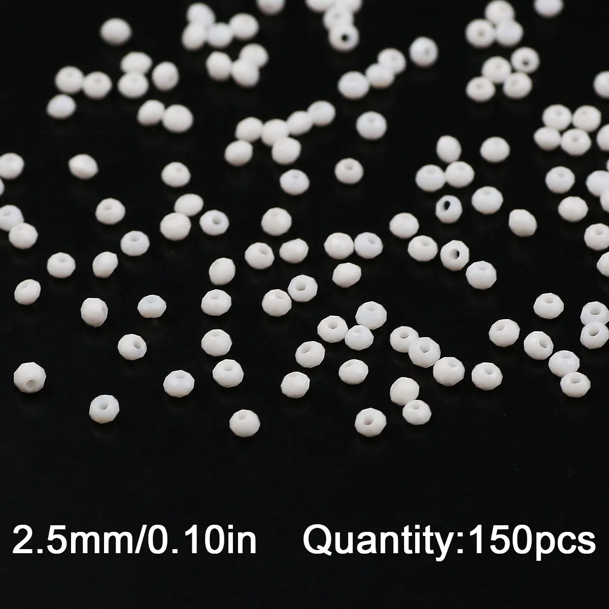 For Handmade Jewelry Making DIY Bracelet Necklace Earrings 2.5mm White Color Flat Round Faceted Crystal Glass Loose Spacer Bead