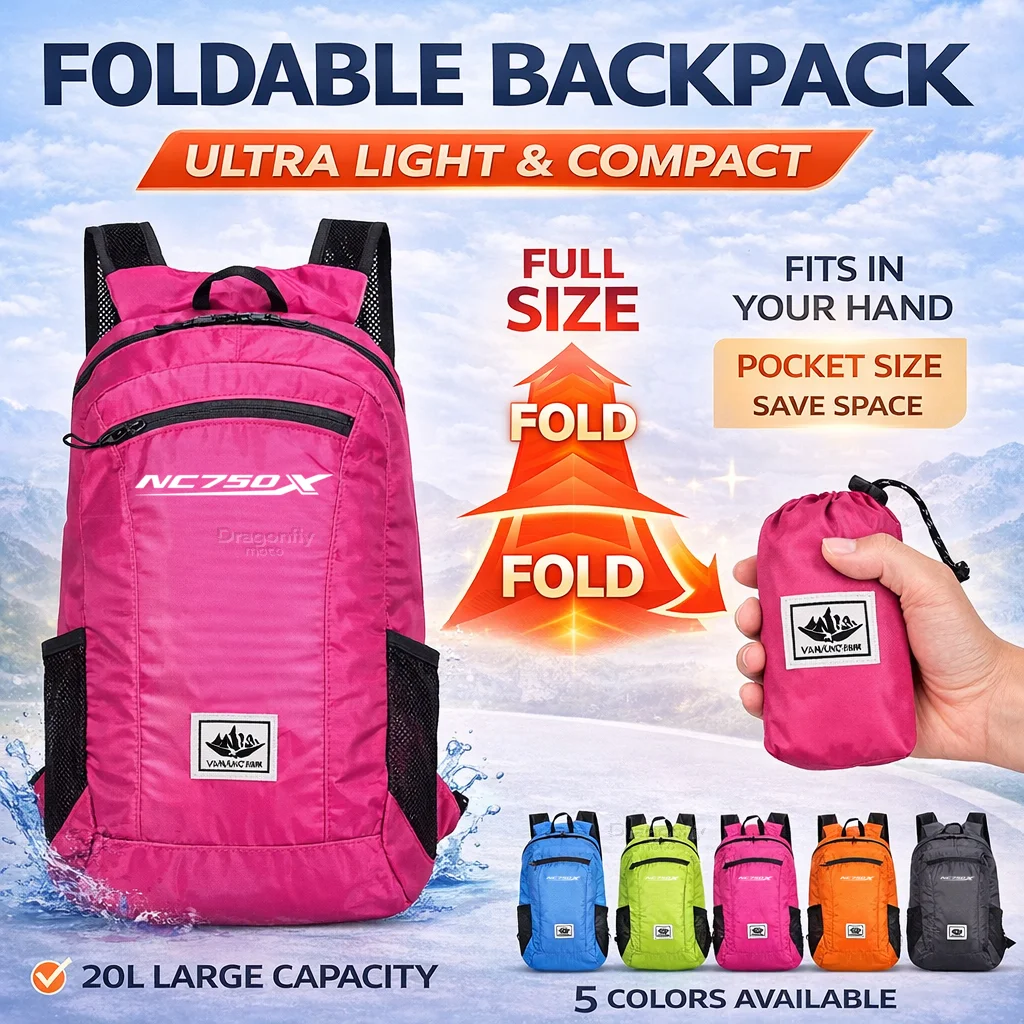 

20L Foldable Motorcycle Backpack For HONDA NC750X NC 750X NC750 X 2014-2020 Portable Ultralight Outdoor Hiking Camping Cycling