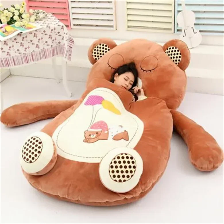 

[Funny] Very cute cartoon Sleeping Bag soft animal Frog Monkey Bear Cat Bed Carpet Tatami Sofa mat Beanbag plush toy kids gift