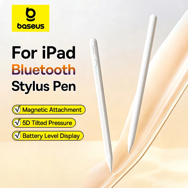 Lápiz Magnético Baseus para Apple Pencil, Conexión Bluetooth para iPad Pro, Air, Mini, Rechazo de Palma, Inclinación, Presión, Lápiz para Tablet