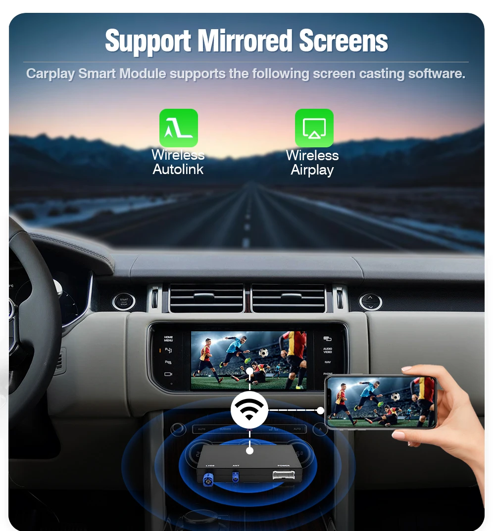 AUTOTOP Kabelloser CarPlay Android Auto Nachrüst-Decoder für Land Rover Jaguar Discovery 4 Aurora Freelander 2 XE XF XJ mit Bosch – Detail 7