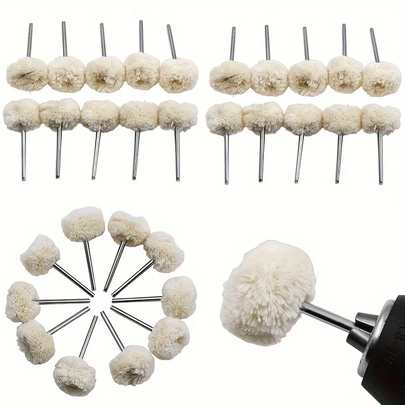 6/12/20PCS Cotton Thread Polishing Brush Polishing Wheel, Used for Fine Polishing and  of Jewelry Rotary Tools Rotary Tool