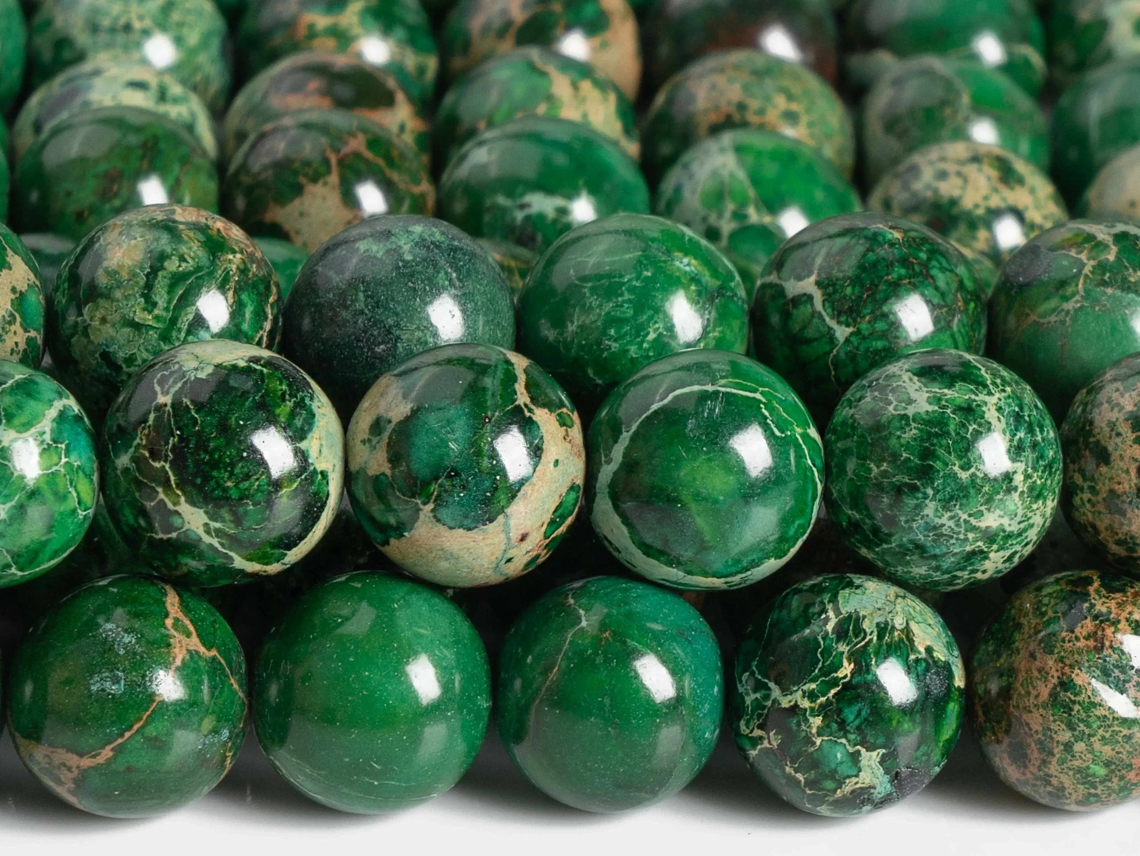 Natural stone Deep Green Sea Sediment Imperial JasperGrade AAA LooseBeads RoundShape SizeOptions 4/6/8/10/12mmfor Jewelry Making