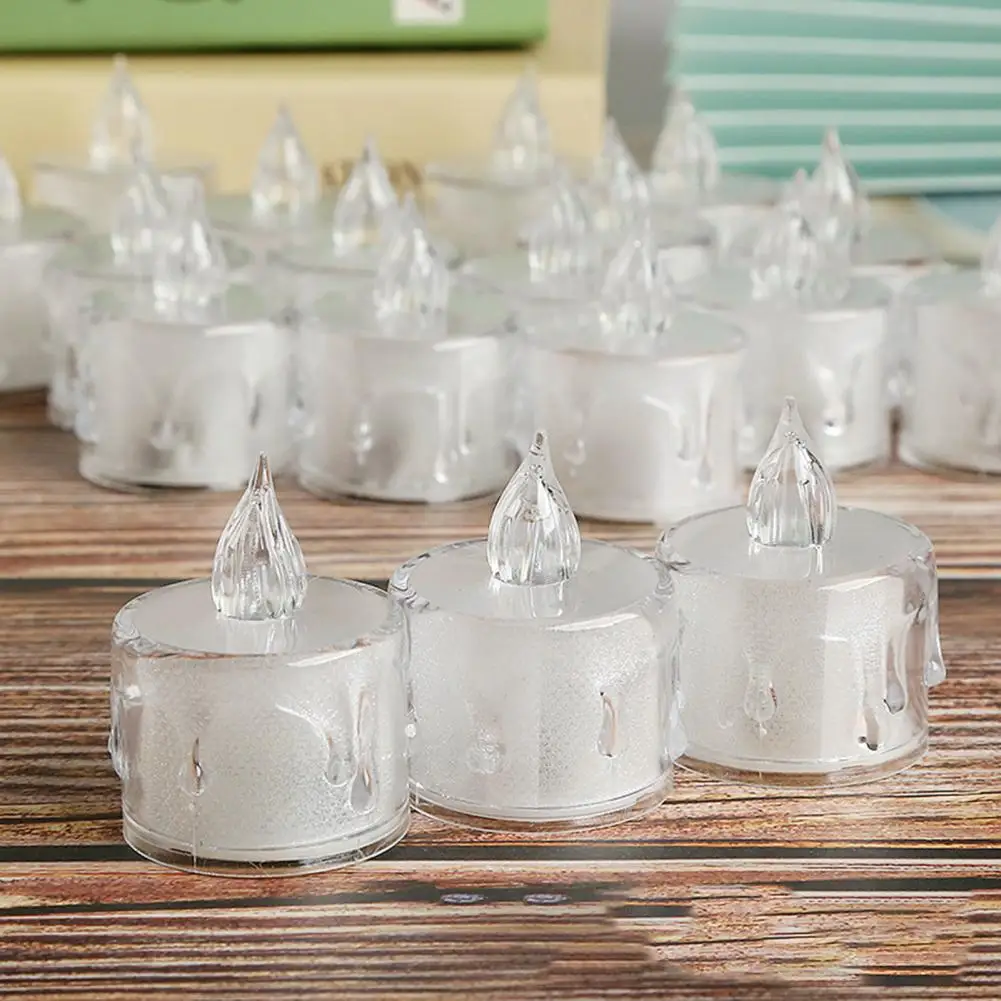 Velas electrónicas sin llama, lámpara LED, adorno, iluminación nocturna, lágrimas coreanas, cera de té brillante, 6 unidades por juego