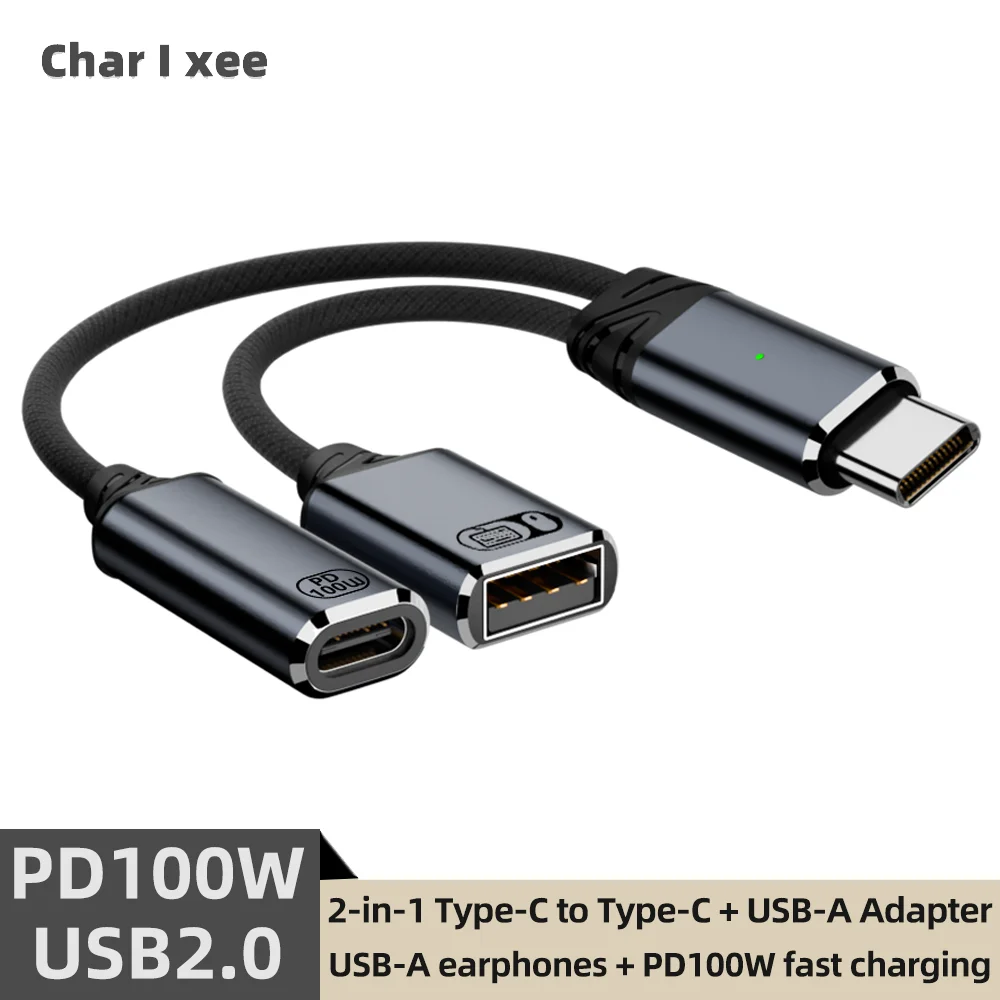 2-in-1 Type C to USB A OTG Adapter with PD Charging Port USB C Converter For Samsung Huawei Xiaomi Phone Laptop Tablet