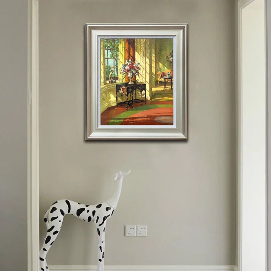 Sunshine house British landscape oil painting still life architecture European-American porch corridor decorative paintings