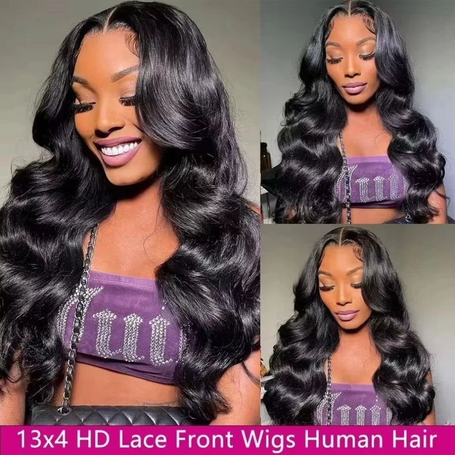 Lafino 200% Density 40 Inch 13x4 Lace Front Wigs Body Wave Lace Front Wig 13x6 Black Wig Human Hair Loose Body Wave Brazilian image 2