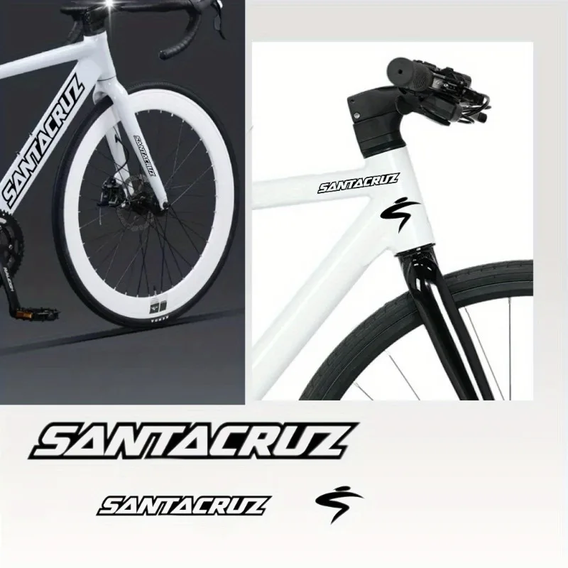 

1 Set "SANTA CRUZ" Style Vinyl Sticker (Red&White, Multi-Sizes) - DIY Decal for Bicycle Car Laptop Accessories