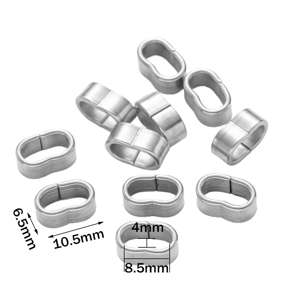 20pcs Stainless Steel Oval Large Hole Slider Beads Charms Clip for DIY Leather Rope Wristbands Bracelets Necklace Jewelry Making image 2