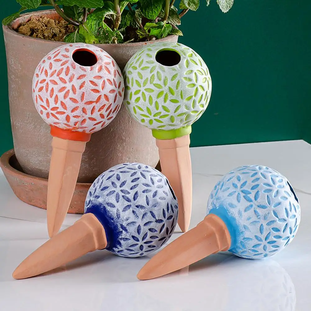 Regadera automática para plantas de interior y exterior, Juego de 4 Globos de agua para flores y vacaciones, fácil de usar